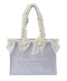 Maison de FLEUR ジャカードリボンフリルスクエアトートMバッグ
