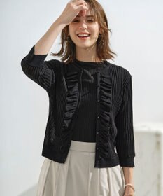 組曲 シアーニット フリルカーディガン