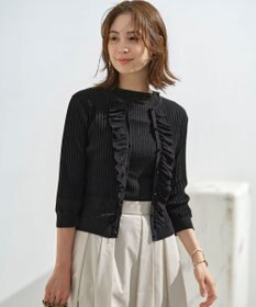 組曲 シアーニット フリルカーディガン