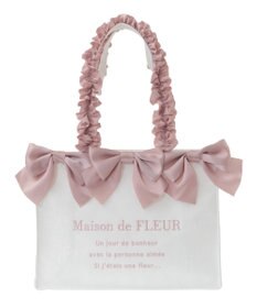 Maison de FLEUR ジャカードリボンフリルスクエアトートMバッグ