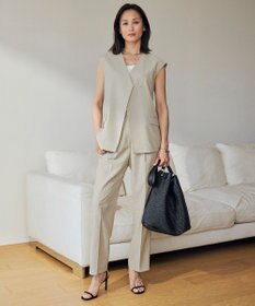 ICB L 【接触冷感・速乾・洗える】T.R.Liプレーンウィーブ ストレートパンツ