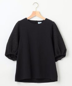 組曲 【洗える】レリーフスリーブジャージー カットソー