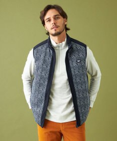 23区GOLF 【MEN】【吸湿発熱】クラブ柄 ハーフジップ