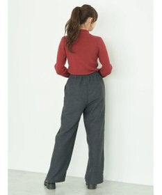 earth music&ecology ゴールド釦スリーブリブプルオーバー