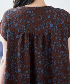Tiaclasse L ボタニカル柄シャツワンピース