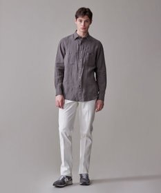 J.PRESS MEN 洗練されたデザインと機能性【ストレッチ】トリコチン ステムテーパード パンツ