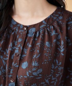 Tiaclasse L ボタニカル柄シャツワンピース