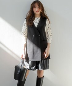 組曲 ドットジョーゼットプリント ブラウス