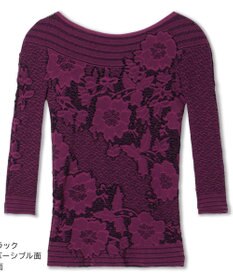 Chacott 【ノーソーイングニット】リバーシブルボートネックトップ