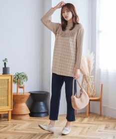 Tiaclasse アーガイルジャガードフリルチュニック