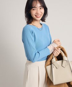 Green Parks アンチピリング袖シアーリブニットプルオーバー