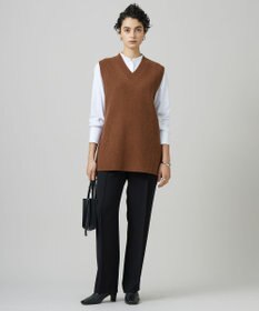 ICB L 【洗える】ライトダブルクロス ストレートパンツ