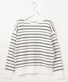 自由区 コットンポリミドルゲージボーダー ニット