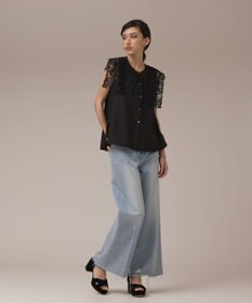 GRACE CONTINENTAL パターンレースカラーブラウス