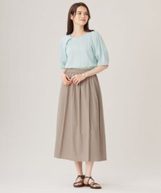 自由区 【洗える】ボリュームスリーブピケ カットソー