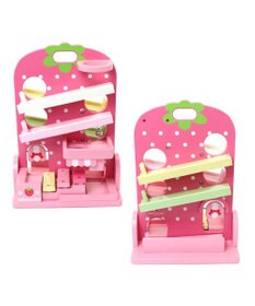 Mother garden 【ギフト巾着セット商品】  1.5歳からの木のおもちゃ いちごのころころスウィーツ
