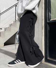 WEGO 【裏起毛】サイドリボンスウェットパンツ