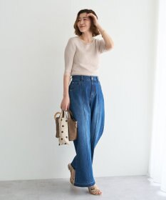 YECCA VECCA 綿麻バギーデニムパンツ