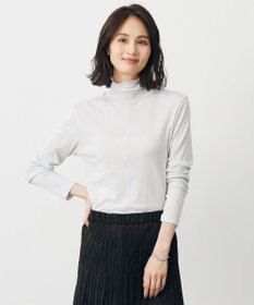 J.PRESS LADIES タートルジャージー カットソー シルバーラメ系