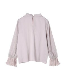 earth music&ecology チュール袖スタンドカラートップス