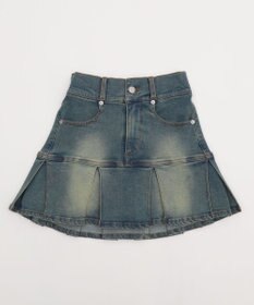 WEGO ベルト付デニムプリーツスカパン