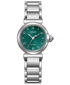 CITIZEN 【電池交換不要 腕時計】グリーンの文字板が美しいエレガントなモデル
