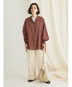 CRAFT STANDARD BOUTIQUE シアーボイルピグメント染めバンドカラーシャツ