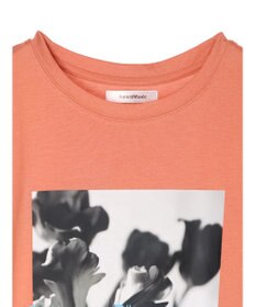 Green Parks レトロフラワーロゴ入りプリントＴシャツ