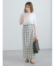 Te chichi フロントレース5分袖ブラウス