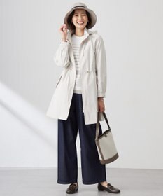 J.PRESS LADIES L 【洗える】Cotton Acetate パネルボーダー プルオーバー ニット