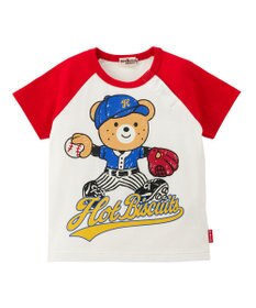 MIKI HOUSE HOT BISCUITS 【家族でおそろい】【80-120cm】ベースボールデザイン ラグラン半袖Tシャツ