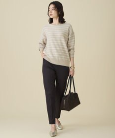 自由区 コットンポリミドルゲージボーダー ニット