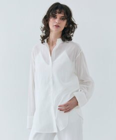 BEIGE， 【洗える】PLUMERIA / コットンシアーバックボウタイブラウス