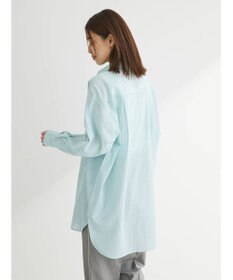 Green Parks 綿麻混タブ付オーバーサイズシャツチュニック