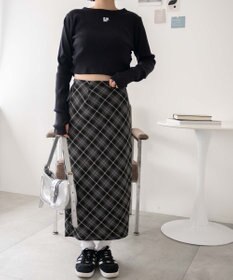 WEGO ワンポイントデザインフィンガーホールリブロンT