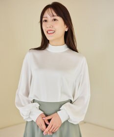 #Newans 【ストレッチ】〈花乃まりあさんコラボ〉ハイネックブラウス