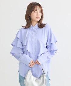 earth music&ecology アシメラッフルシャツ