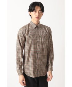 DAKS ウールチェック 隠しボタンダウンシャツ