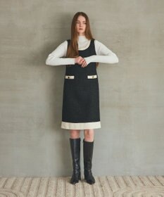 GRACE CONTINENTAL ツイードトリミングワンピース