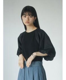 Green Parks armonia．袖布帛ニットプルオーバー