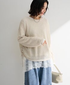 Green Parks サイドシャーリング透かし編みニットプルオーハ