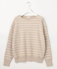 自由区 コットンポリミドルゲージボーダー ニット