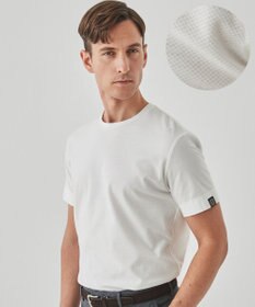 GOTAIRIKU 仕事で着られるTシャツ【サラサラ/よれにくい/透けにくい】キレイめ 鹿の子 ビズTシャツ ホワイト系