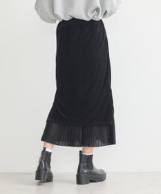 earth music&ecology ベロアプリーツスカート