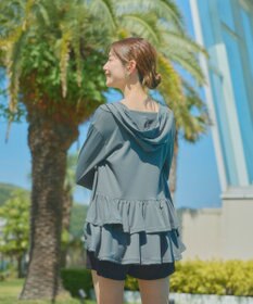 OP／FILA 【Ocean Pacific】バックフリルラッシュガード パーカー