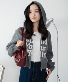 WEGO グラフィックジャガードニットZIPパーカー