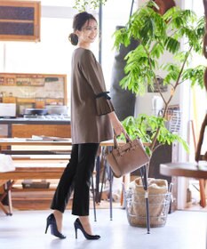 Tiaclasse L 【洗える】ミラノリブ編みのフレア袖ニットチュニック