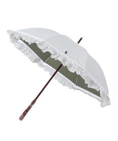 MOONBAT POLO RALPH LAUREN 晴雨兼用日傘 長傘 ストライプフリル／遮光 遮熱 UV