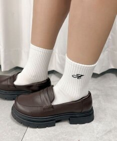 WEGO アルファベット刺繍ソックス