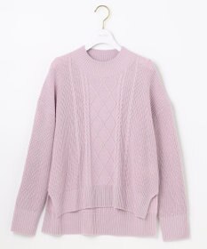 ANY SIS 【洗える】スフレハイネックケーブル ニット